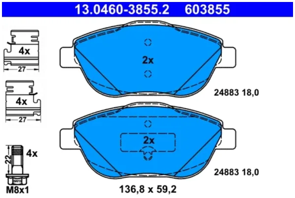 Set plăcuțe frână disc