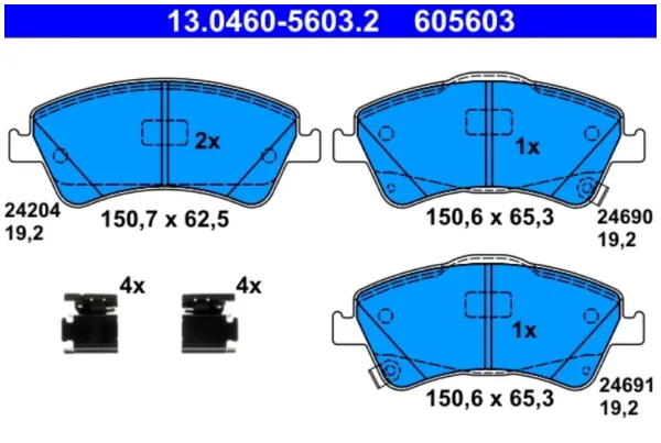 SET PLĂCUȚE FRÂNĂ, FRÂNĂ DISC | ATE