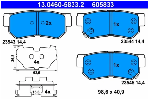 SET PLĂCUȚE FRÂNĂ, FRÂNĂ DISC | ATE