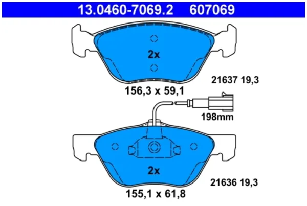Set placute frana, frana disc