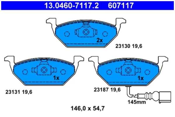 SET PLĂCUȚE FRÂNĂ, FRÂNĂ DISC | ATE