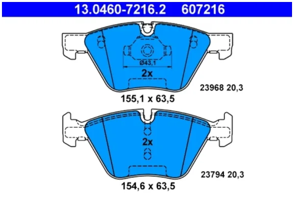 Set plăcuțe frână, frână disc | ATE