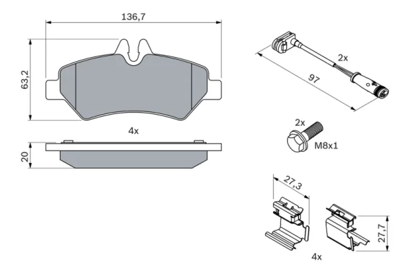 Set plăcuțe frână, frână disc | Bosch