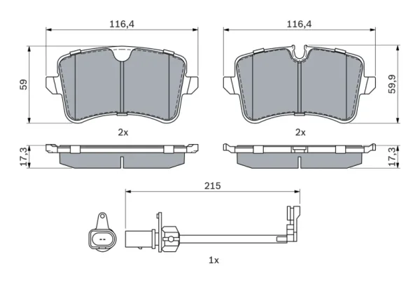 Set plăcuțe frână, frână disc | Bosch