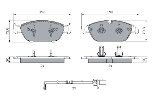 Set plăcuțe frână, frână disc