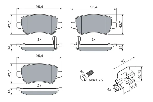 SET PLĂCUȚE FRÂNĂ FRÂNĂ DISC Bosch