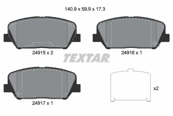 Set plăcuțe frână frână disc | Textar