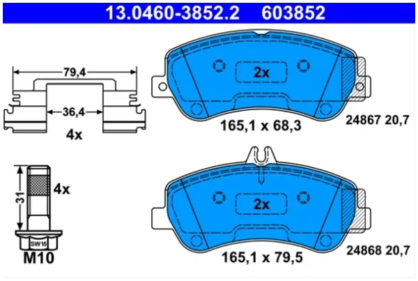Set Placute Frana,frana Disc